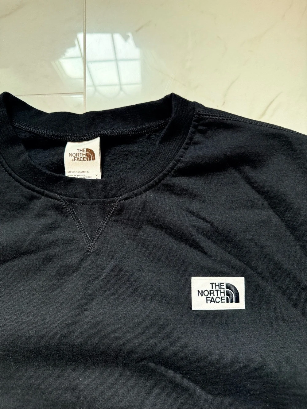 The North Face Men’s Black Crewneck Pullover with Logo Patch